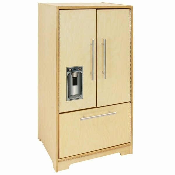 Whitney Brothers WB6440N 19'' x 15'' x 35'' Contemporary Children's Natural Wood Play Refrigerator 9466440N